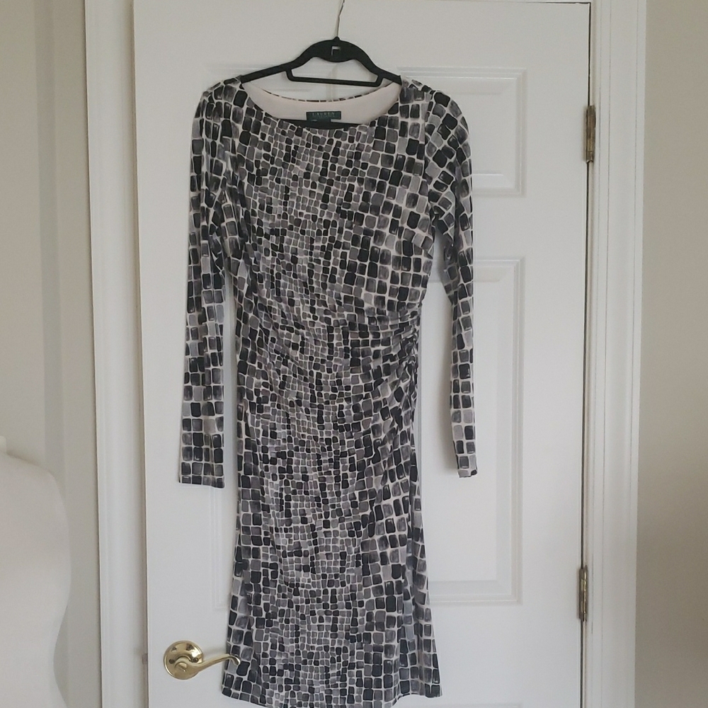 Chic Black and White Patterned Dress